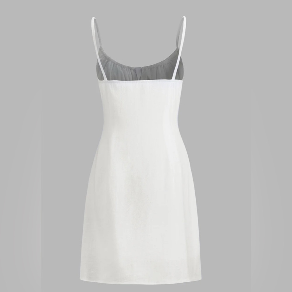 Darling Linen Plain Mini Dress Commense size XS CC5 cc11 cc12-2 - Picture 3 of 6